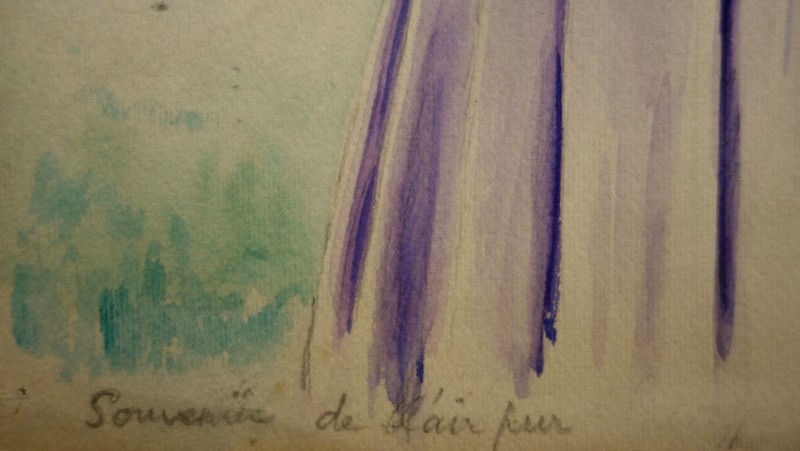 "woman With A Bouquet Of Flowers" Watercolor .... 1932-photo-1