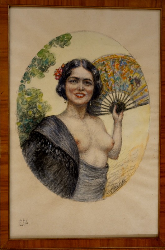 "the Four Erotic Seasons" Watercolors By Jean Reme Circa 1920/30-photo-4