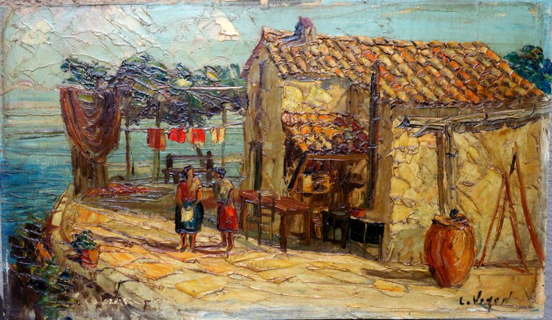 2  PAYSAGES "BORD de MEDITERRANEE" Louis VIGON ..1950/60-photo-2