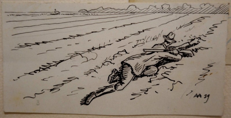 6 Dessins "Les CHASSEURS " par Alfred ANDRIEUX vers 1930-photo-4