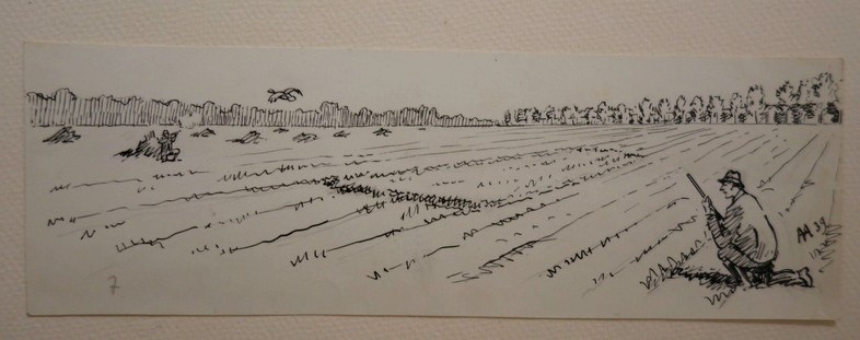 6 Dessins "Les CHASSEURS " par Alfred ANDRIEUX vers 1930-photo-3