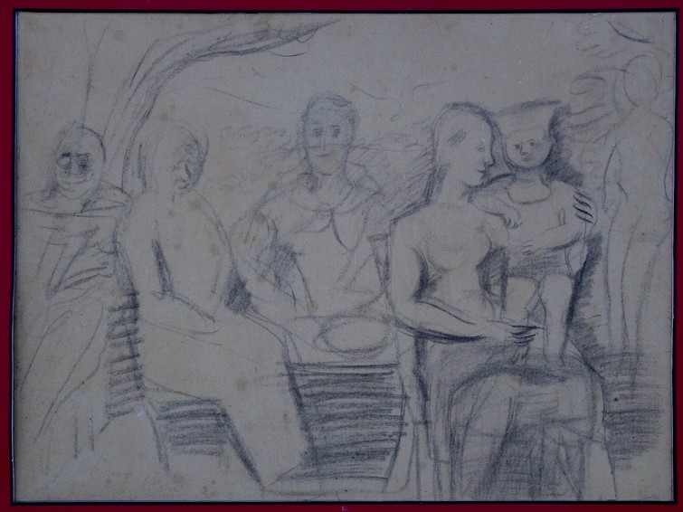 "family In Florida" Drawing By Louis Latapie ...1929