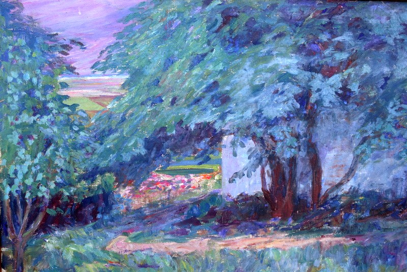 "DANS le JARDIN" par E.KOSEGARDEN (Suédois) vers 1930-photo-2