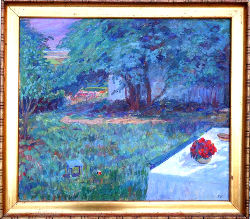 "DANS le JARDIN" par E.KOSEGARDEN (Suédois) vers 1930