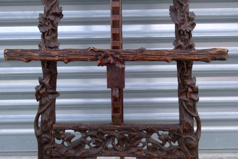 Grand "CHEVALET FORET NOIRE" ......Feuilles CHENE et LIERRE-photo-3