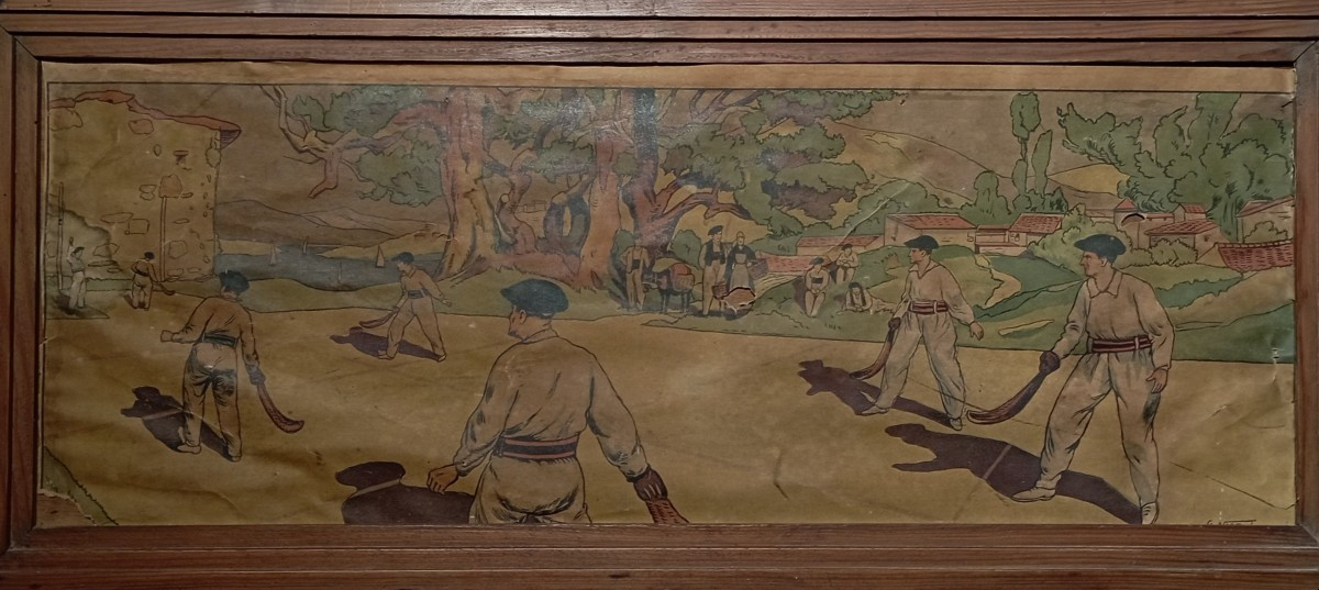 "JOUEURS de CHISTERA" Lithographie Gaston NIEZAB