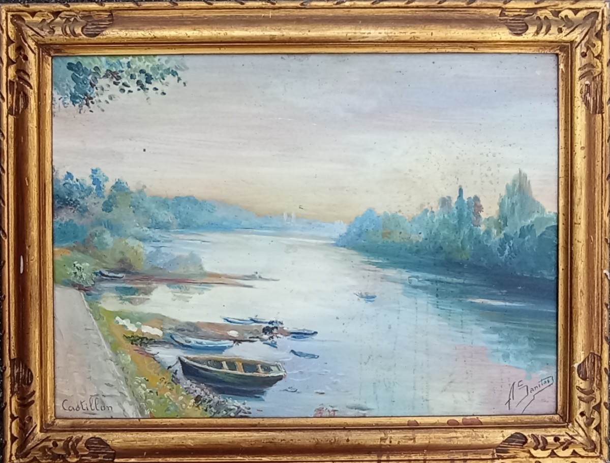 "La GARONNE a CASTILLON" Antonin SALINAS ..1930/35