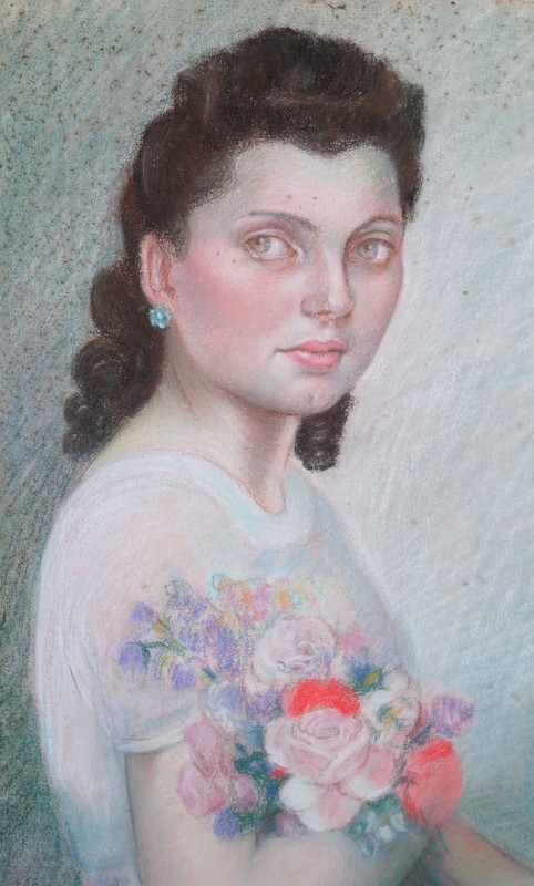 "beauty Brunettes And Pink" By A.ranzim ..italy 1950-photo-2