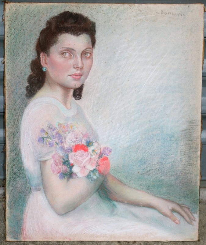 "beauty Brunettes And Pink" By A.ranzim ..italy 1950