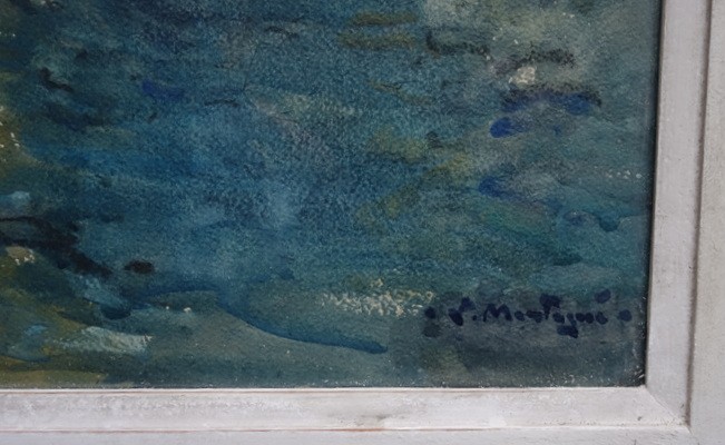 "canal In Venice" Watercolor By Louis Agricol Mountain-photo-2