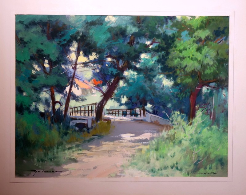 "bridge Over The Bave" By Gaston Belmon...saint Céré ..lot 