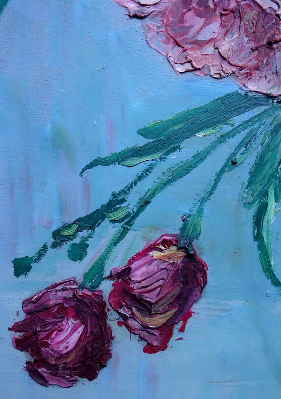 Large "bouquet Of Flowers" By Italo Giordano-photo-2