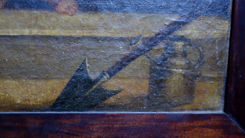 " La BENEDICTION de le COURONNE"  TOILE du 18 éme  Siécle -photo-2