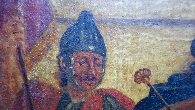 " La BENEDICTION de le COURONNE"  TOILE du 18 éme  Siécle -photo-4