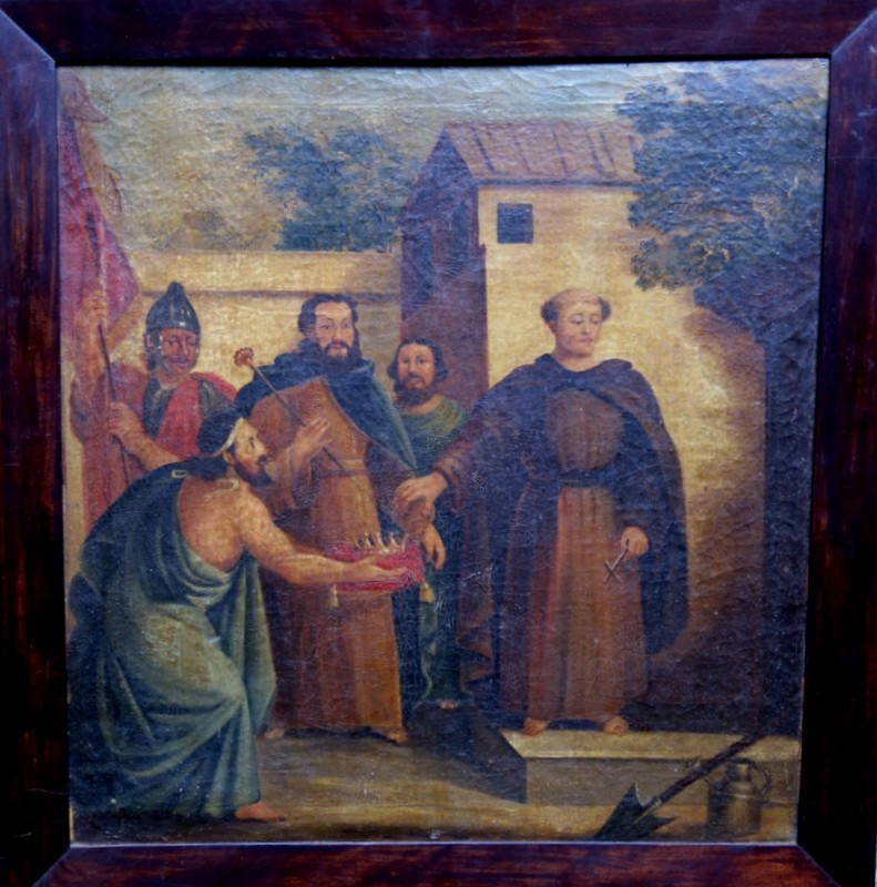 " La BENEDICTION de le COURONNE"  TOILE du 18 éme  Siécle 