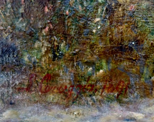 Large "swiss Or Italian Landscape" By L. Cougglia (?)..1891-photo-3