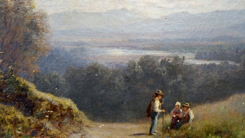 Large "swiss Or Italian Landscape" By L. Cougglia (?)..1891-photo-4