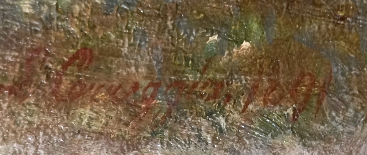 Large "swiss Or Italian Landscape" By L. Cougglia (?)..1891-photo-7