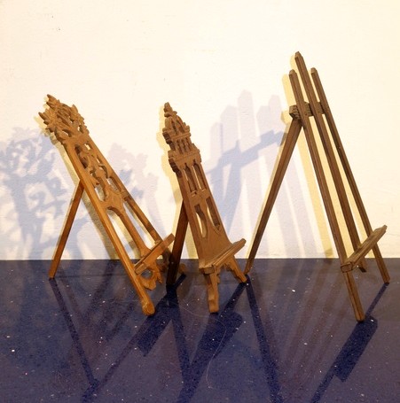Lot de 3 "Petits CHEVALETS" en Bois Naturel-photo-2