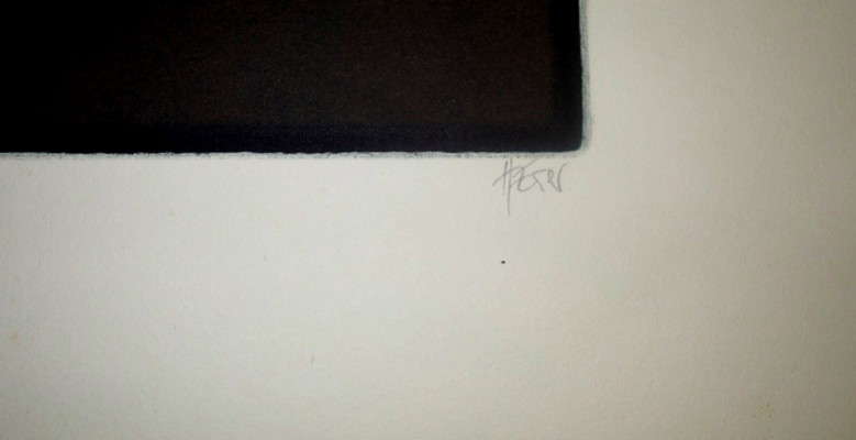 "Le PAPILLON SPHINX" Aquatinte Couleur d'Heinrich HEUER vers 1970-photo-4