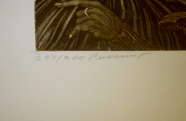 "the Fragments" Aquatint By Arik Brauer Circa 1970-photo-3