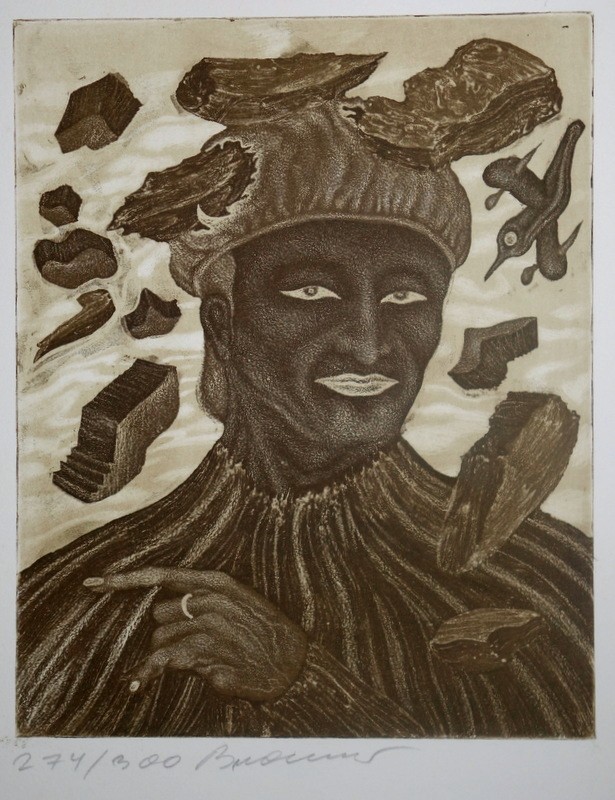 "the Fragments" Aquatint By Arik Brauer Circa 1970