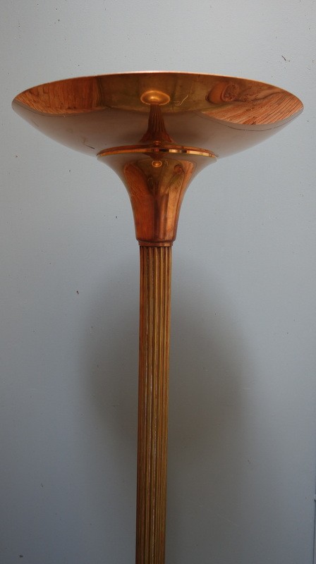 "LAMPADAIRE  ART DECO " en Laiton Cuivré -photo-3
