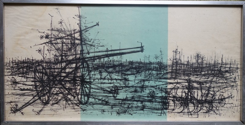 "the Canon" Lithograph Attributed To Jean Carzou 