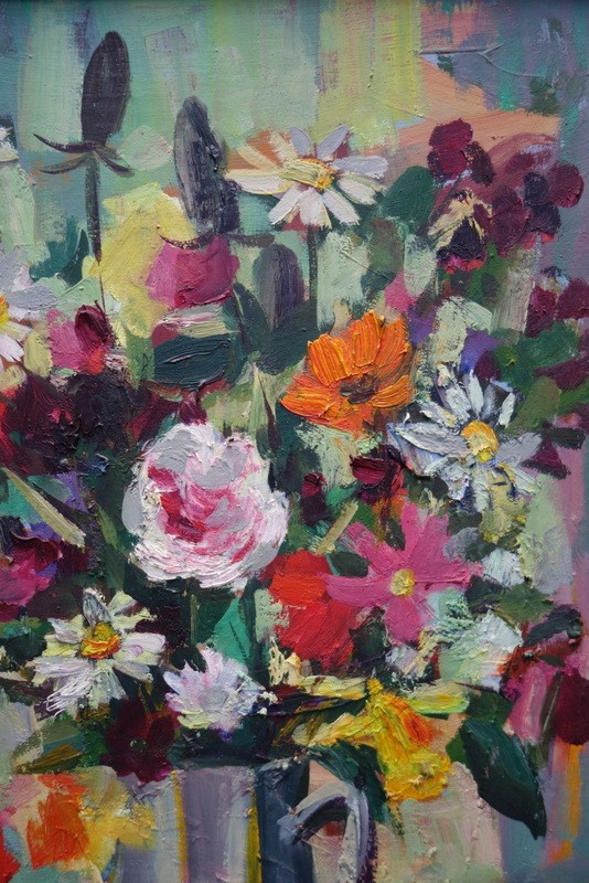 "Le BOUQUET de FLEURS" par Jean HOURREGUE vers 1960/70-photo-2