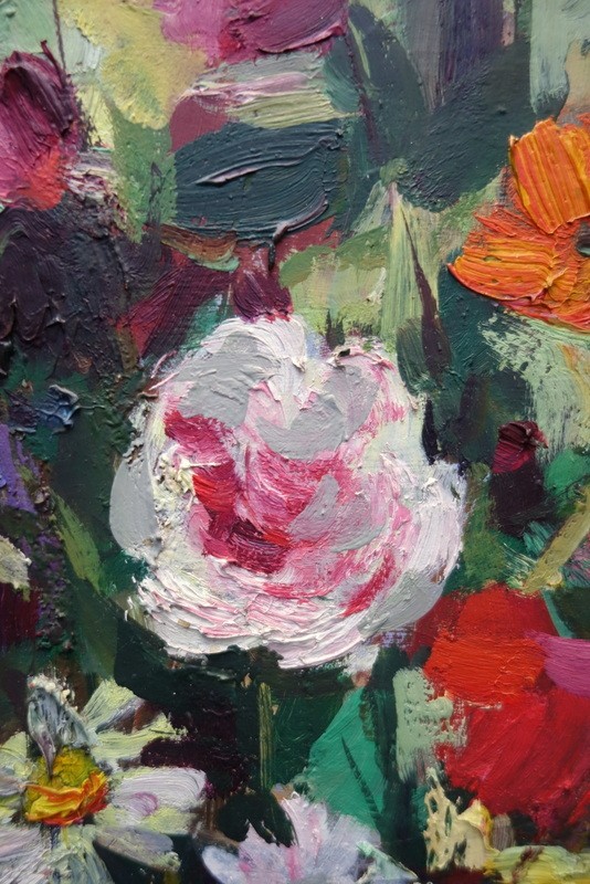 "Le BOUQUET de FLEURS" par Jean HOURREGUE vers 1960/70-photo-3