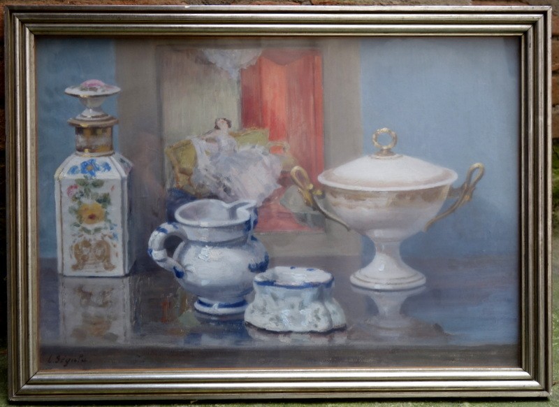 "NATURE MORTE aux PORCELAINES" Louise SEGALA vers 1930