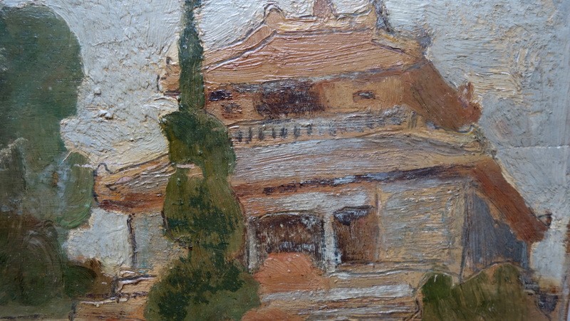 "TEMPLE INDOCHINOIS "....Non signé ...vers 1930/40-photo-3