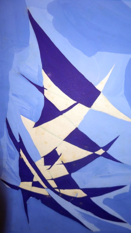 "abstraction" Gouache By André Sorbets Circa 1950/60-photo-3