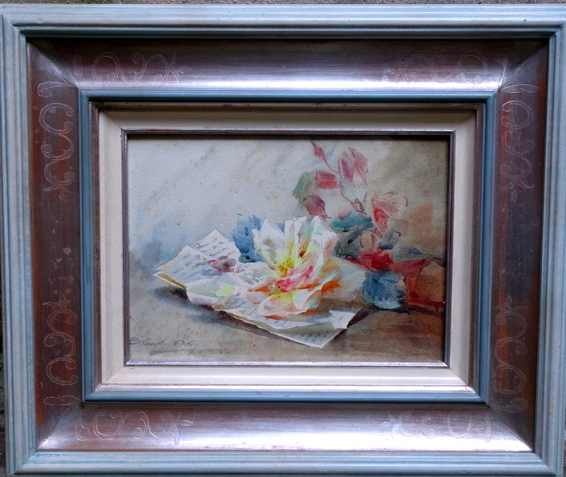 La ROSE et la LETTRE" Aquarelle de Blanche ODIN-photo-2