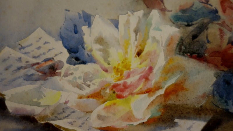 La ROSE et la LETTRE" Aquarelle de Blanche ODIN-photo-4