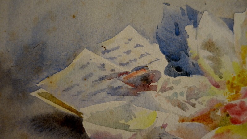 La ROSE et la LETTRE" Aquarelle de Blanche ODIN-photo-3