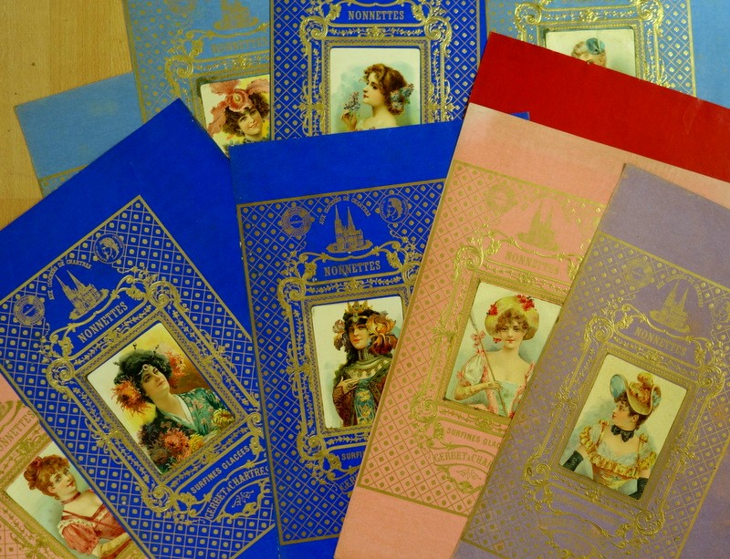 Lot de 11 CHROMOLITHOS 1900 Emballages NONNETTES GERBET CHARTRES