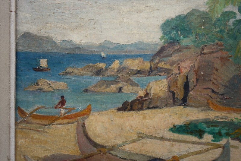 "Village de Pécheurs" par J.C.THOINOT ...Indonésie vers 1930-photo-2