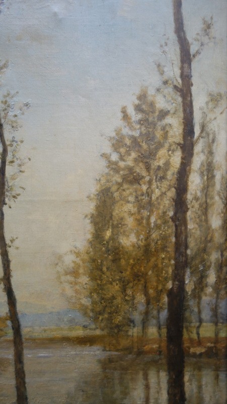 "BORD de la LYS (?)" par César de COCK (Belge ) vers 1890-photo-1