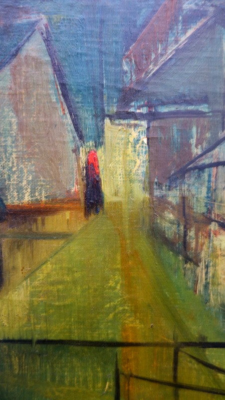 "pyrenean Village" Cubist Painting By Ch. De Casteras Circa 1950-photo-3