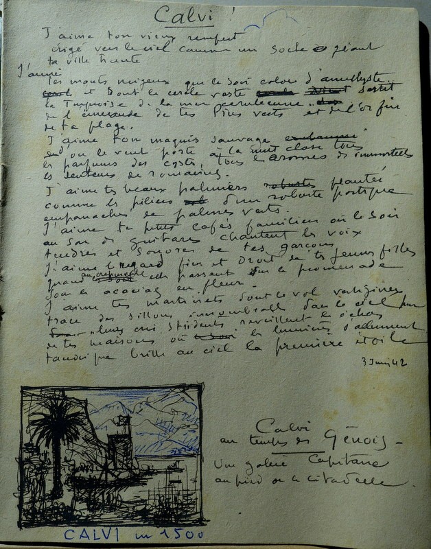 "calvi" 6 Drawings By Gustave Alaux ...corsica 1942-photo-3