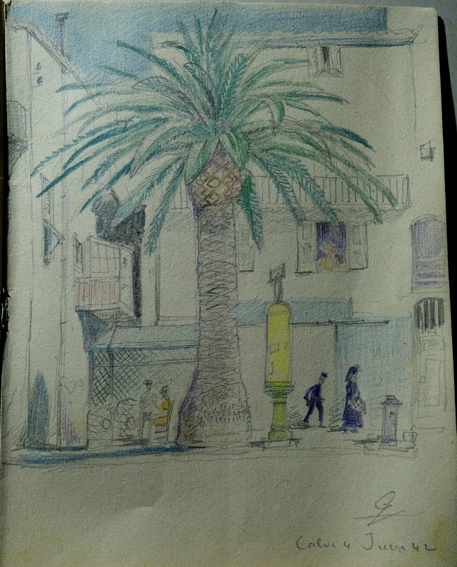 "calvi" 6 Drawings By Gustave Alaux ...corsica 1942-photo-2