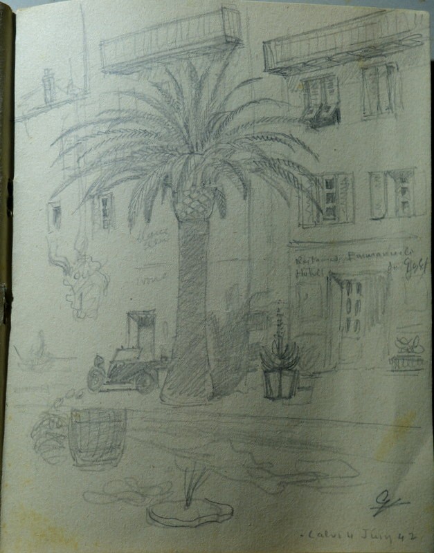 "calvi" 6 Drawings By Gustave Alaux ...corsica 1942-photo-3