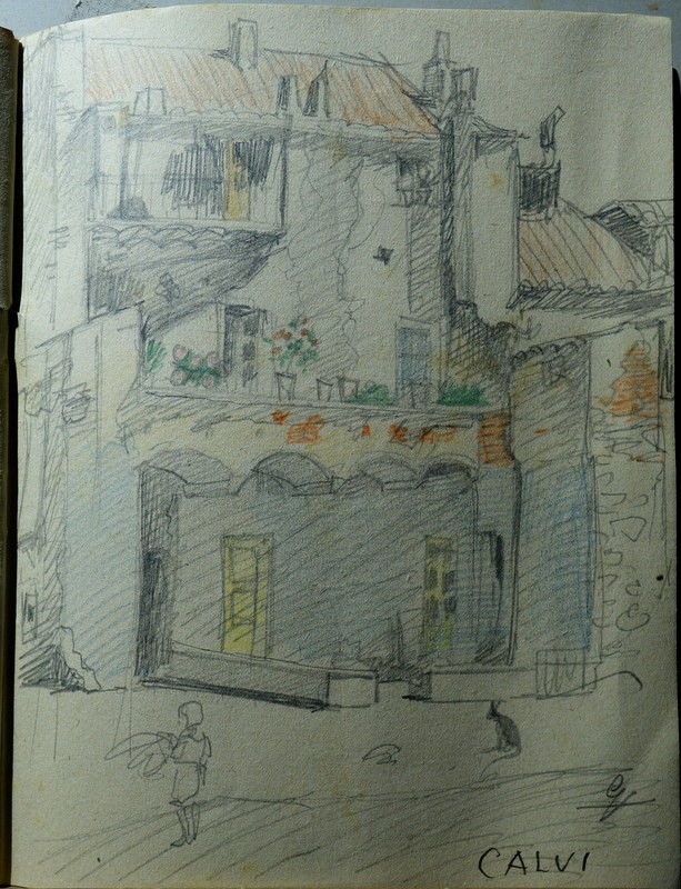 "calvi" 6 Drawings By Gustave Alaux ...corsica 1942-photo-5