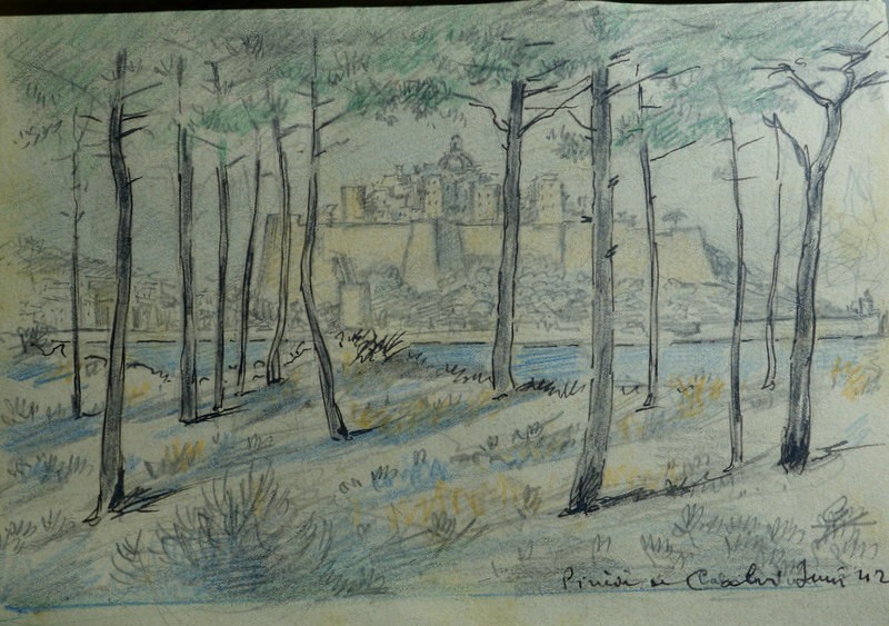 "calvi" 6 Drawings By Gustave Alaux ...corsica 1942-photo-6