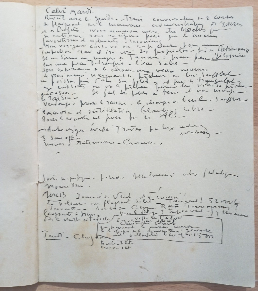 "calvi, Porto"6 Drawings Gustave Alaux, Corsica 1942-photo-1