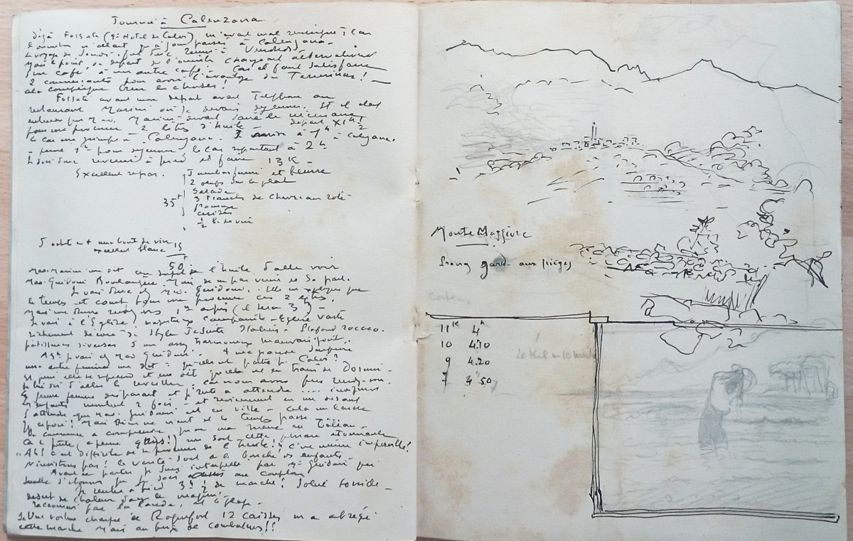 "calvi, Porto"6 Drawings Gustave Alaux, Corsica 1942-photo-4