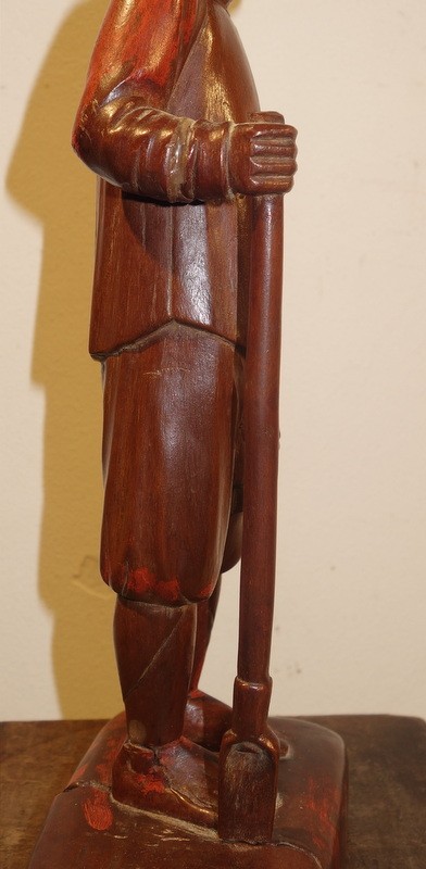 "the Chinese Ratter" Carved Wood...china Circa 1950-photo-4