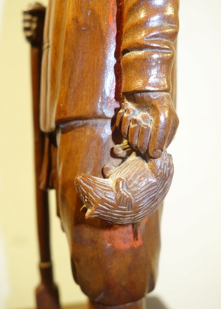 "the Chinese Ratter" Carved Wood...china Circa 1950-photo-4