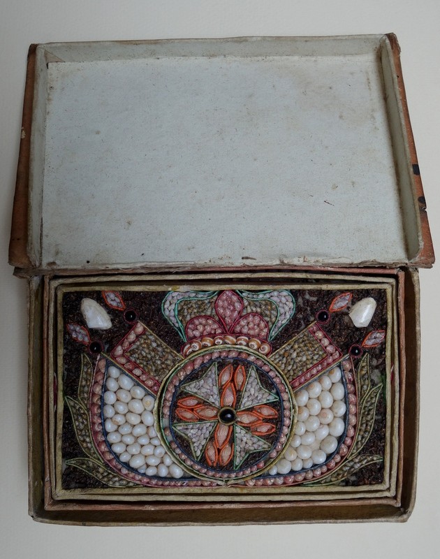 "SAILOR'S VALENTINE" CADEAU de SAINT VALENTIN.. 18/19 éme Siecle-photo-3